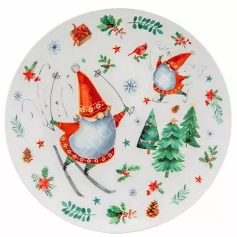 Talerz deserowy Zimowe Skrzaty 20,5cm