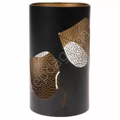 Świecznik czarny liście