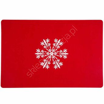 Mata stołowa filcowa Śnieżynka czerwona 30x45cm