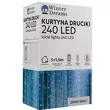Lampki 240 LED Kurtyna druciki białe zimne dł. 5+1,5m pilot