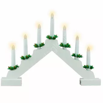 Świecznik adwentowy elektryczny biały 7 lampek