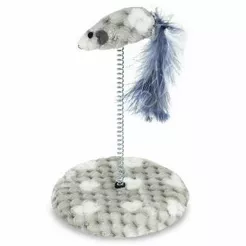 Yarro zabawka dla kota mysz z piórkiem na sprężynie 