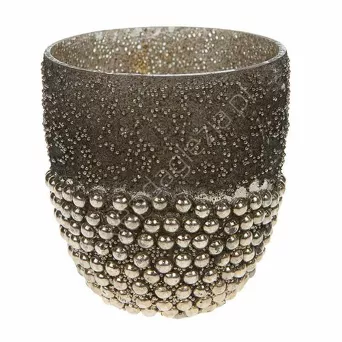 Świecznik szklany złoty  9x9cm