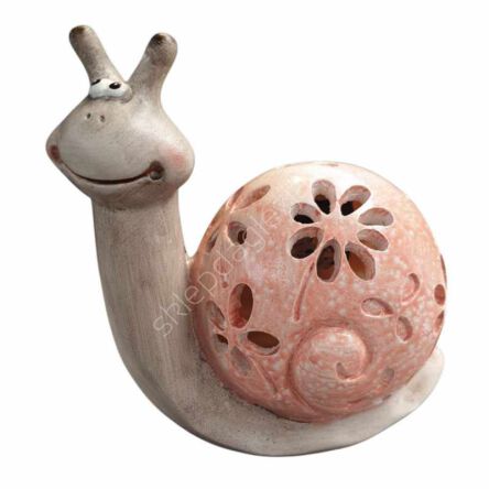 Figurka LED ślimak różowy 16,8cm