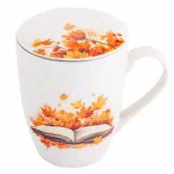 Kubek z zaparzaczem i pokrywką 350ml Barwy Jesieni A