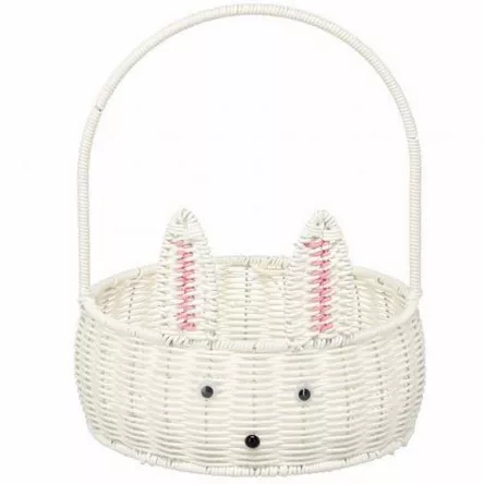 Koszyk plastikowy okrągły 25cm biały królik