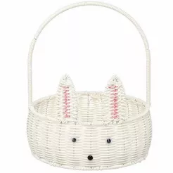 Koszyk plastikowy okrągły 25cm biały królik