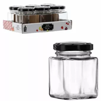 Słoiczek  150ml kwadratowy z zakrętką 6szt