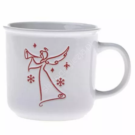 Kubek ceramiczny biały z aniołem 450ml