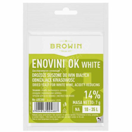 Drożdże Enovini OK WHITE obniżające kwasowość