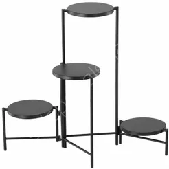 Stojak na kwiaty 4-poziomowy 60cm czarny