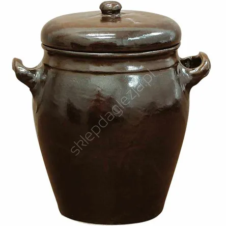 Garnek kamionka 1,6l z pokrywką rustykalny