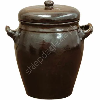 Garnek kamionka 1,6l z pokrywką rustykalny 
