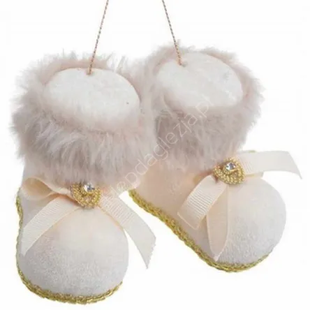 Zawieszka Buty kremowe  9cm