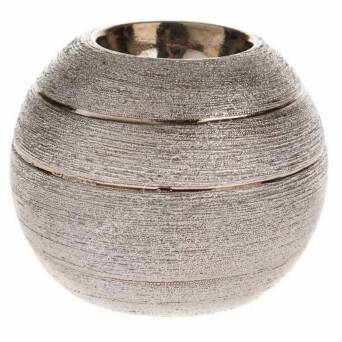 Świecznik ceramiczny srebry