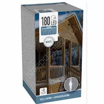 Lampki 180 LED sopelki białe zimne 3,5m