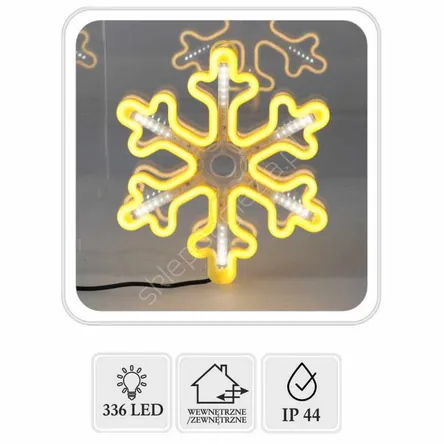 Lampki Śnieżynka 30cm neon białe ciepłe + zimny flash