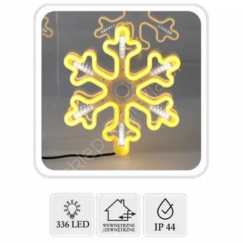 Lampki Śnieżynka 30cm neon białe ciepłe + zimny flash