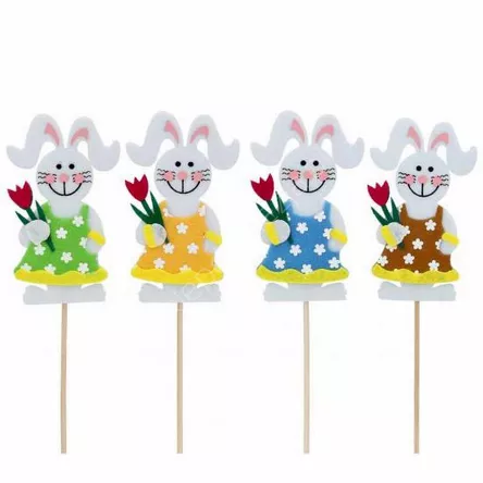 Zajączek z tulipanem na piku 6x10cm