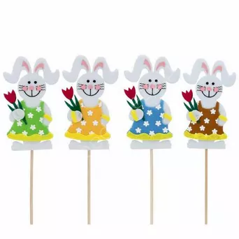 Zajączek z tulipanem na piku 6x10cm