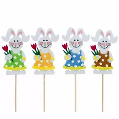 Zajączek z tulipanem na piku 6x10cm