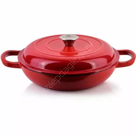 Brytfanna żeliwna niska  emaliowana 26x26xh11cm