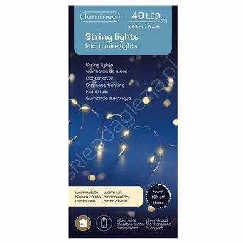 Lampki  40 LED białe ciepłe 195cm