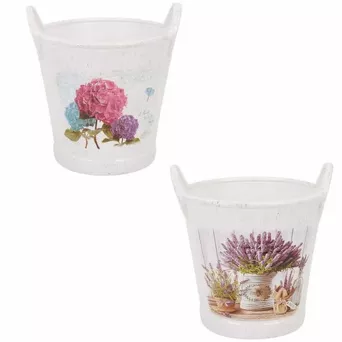 Doniczka ceramiczna 16*15,5*14,5cm Wiadro mix wzorów