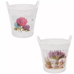 Doniczka ceramiczna 16*15,5*14,5cm Wiadro mix wzorów