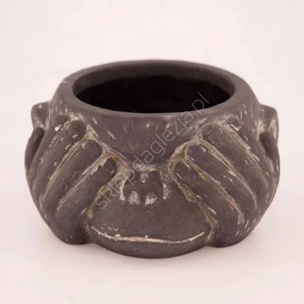Doniczka cer Dijk Głowa małpka szara 17x16x9,5cm