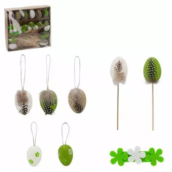 Zestaw 21 ozdób Wielkanocnych do dekoracji *8166