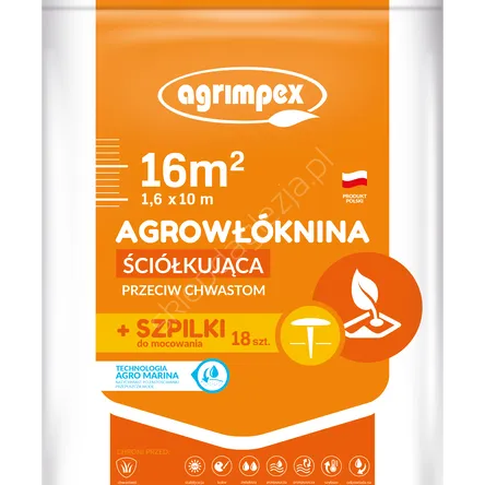 Agrowłóknina 1,6*10 Marina P50 czarna+szpilki