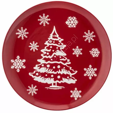 Talerz deserowy Zimowa Choinka 19cm