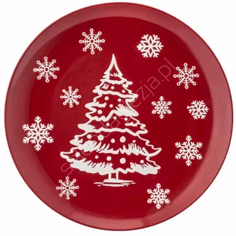 Talerz deserowy Zimowa Choinka 19cm