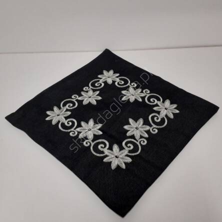 Poszewka szara srebrne kwiatki 40*40cm 8216