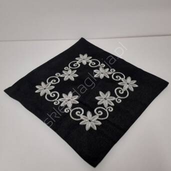 Poszewka szara srebrne kwiatki 40*40cm 8216