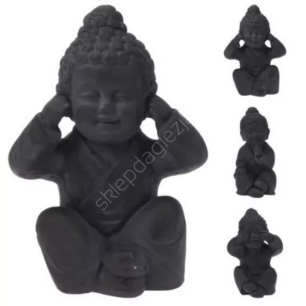 Budda siedzący ciemny szary