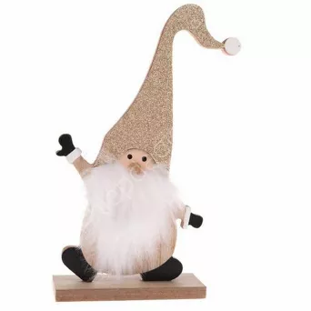 Mikołaj na drewnianej podstawie 23cm