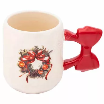 Kubek świąteczny z ozdobnym uchem Wianek 4 420ml