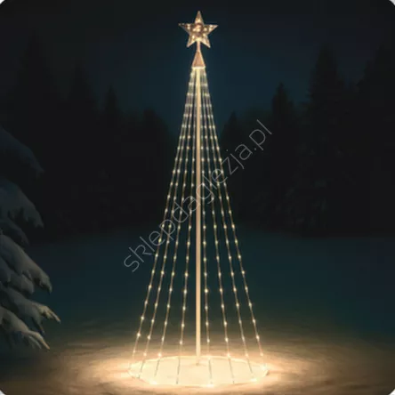 Choinka LED180cm białe ciepłe z gwiazdą 320