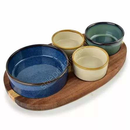 Miseczka do dipów z deską 4 szt.