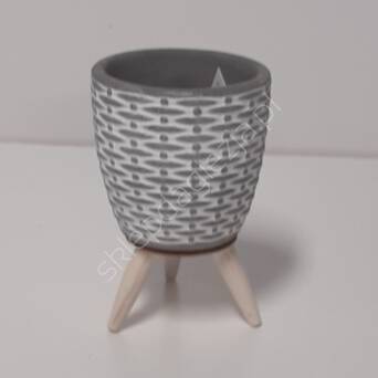 Doniczka Canea cement na stojaku  7x11cm