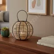 Lampion drewniany 2924cm naturalno-czarny