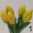 Tulipan gumowy 5szt, Sztuczne kwiaty jak żywe, sztuczne kwiaty w wazonie