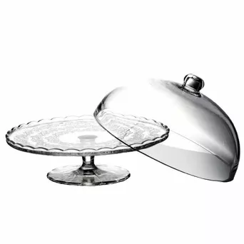 Patera 29cm szklana z kloszem  