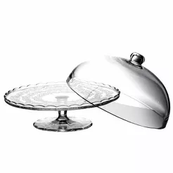 Patera 29cm szklana z kloszem  