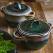 Miska ceramiczna mała OMBRES z pokrywką