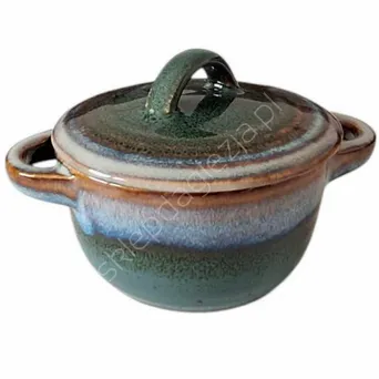 Miska ceramiczna mała OMBRES z pokrywką