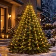 Lampki 216 LED  białe ciepłe z pierścieniem 1,8m wew/zew