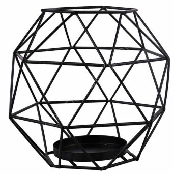 Świecznik metalowy 15*15*13,5cm czarny